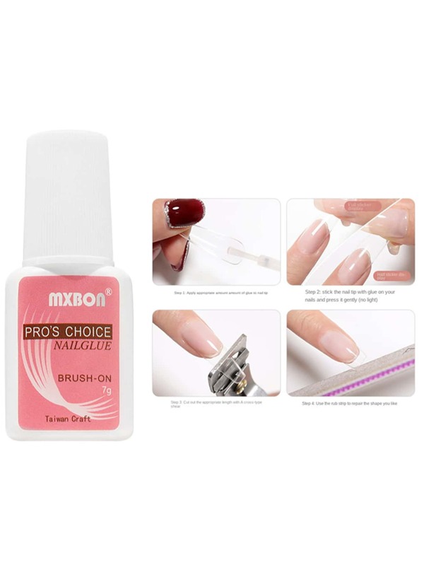 Mxbon Nail Art Glue For False Nails, Rhinestones, Strong Adhesive, Long