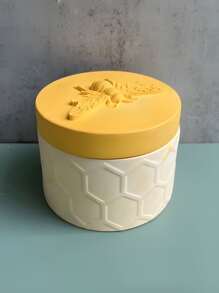 DIY Decorative Ornament Gift Bee Honeycomb Round Jewelry Storage Box Plaster Mold Resin Drip Glue Mold Silicone Candle Cup Mold - White - View 5