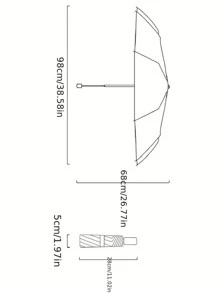 1pc Lemon Pattern Umbrella, Modern Fruit Print Foldable Portable Travel Umbrella For Outdoor - Yellow - View 4