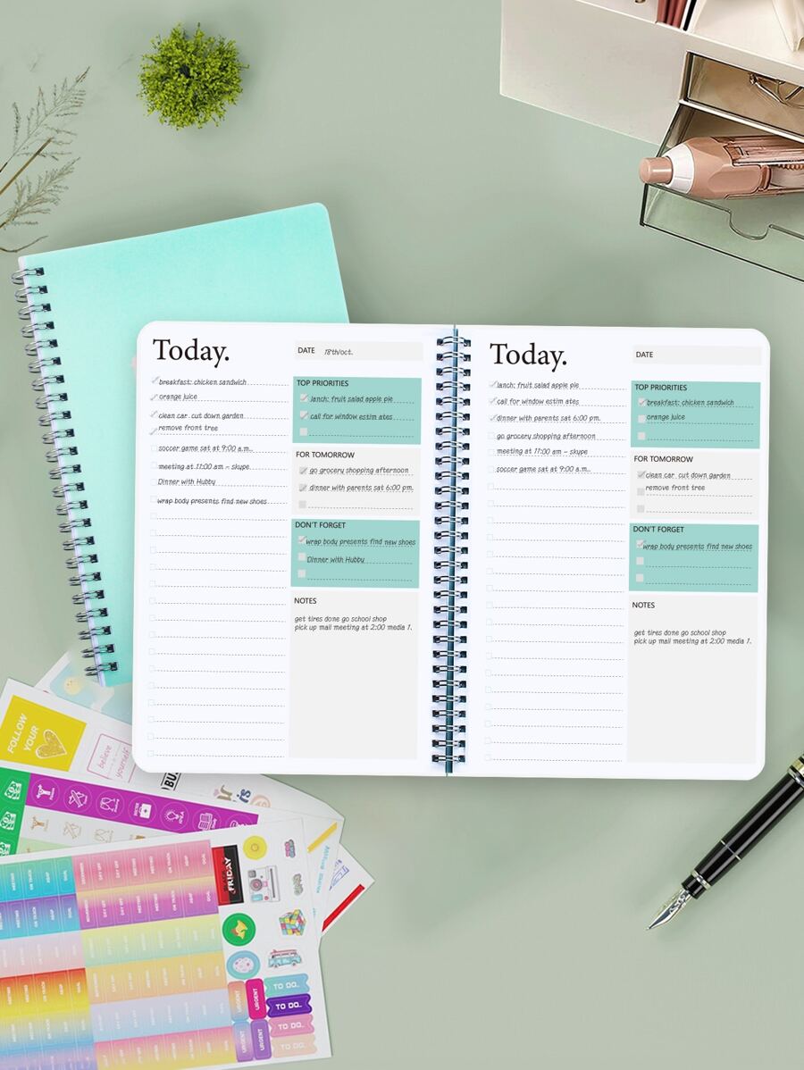 Trees Giấy ghi chú Người lập kế hoạch Sổ tay xoắn ốc - Màu xanh lam - Xem 1