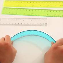 Creative Drawing Tool 20cm Colorful Plastic Ruler With Cute Transparent Design, 1 Piece For Primary School Students Back To School