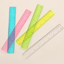 Creative Drawing Tool 20cm Colorful Plastic Ruler With Cute Transparent Design, 1 Piece For Primary School Students Back To School