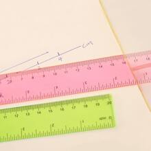 Creative Drawing Tool 20cm Colorful Plastic Ruler With Scale, Cute Transparent Stationery Straight Ruler For Elementary School Students, 1pc Back To School,Rulers - Clear - View 5
