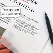 1 Miếng 50 tờ Trong suốt Ghi chú dính , Học sinh Pad ghi nhớ Hình dán Với Kẹp Sách Đối với Nhiều Sử dụng - Trong sáng - Xem 3