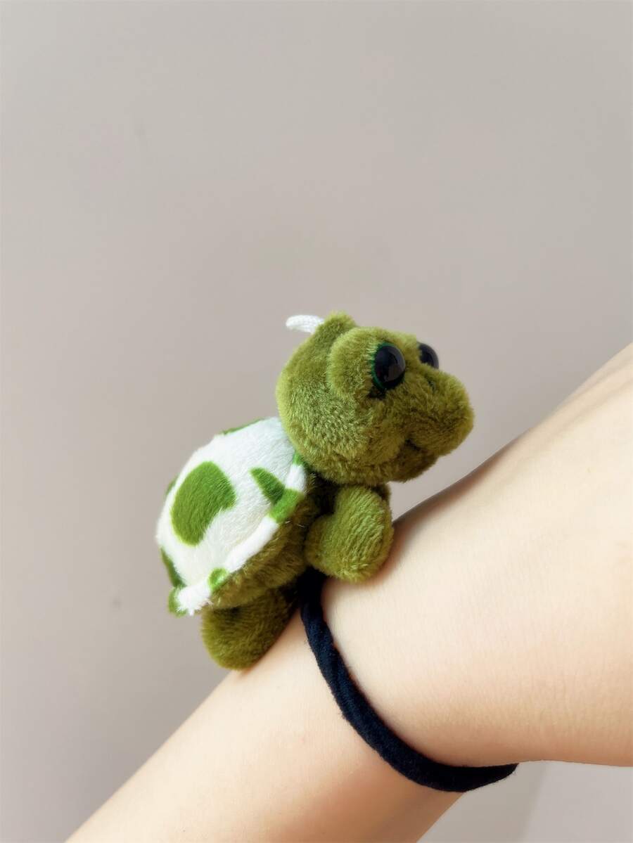 1 Máy Tính Dễ Thương Cá Tính Rùa Búp Bê Dây Buộc Tóc Đồ Chơi Sang Trọng Cho Bé Gái - Màu xanh lá cây đậm - Xem 1