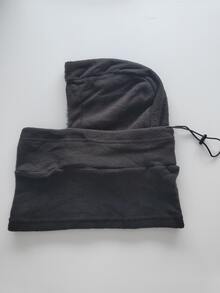 1入組男士黑色冬季加厚羊毛毛絨巴拉克拉法帽防風全臉面罩無簷小便帽帽子戶外徒步騎行帽女式保暖帽 - 黑色 - 查看 3