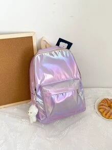 Children's college style large-capacity laser backpack is suitable for daily travel & travel & school - Purple - View 3