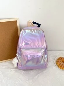 Children's college style large-capacity laser backpack is suitable for daily travel & travel & school - Purple - View 5