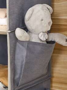 1pc Wardrobe Hanging Storage Bag With Side Pockets, Foldable Six-Layer Non-Woven Fabric Hanging Organizer Bag For Home  Decorations   Autumn Decor Festival Decor Room Decor Home Decor Fall Decor Bedroom Decor - Grey - View 2