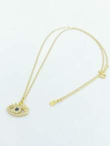 FOREVER QUEEN 1入組 S925 純銀 14K 金邪眼吊墜項鍊女式精緻小邪眼項圈項鍊波西米亞風項鍊簡約首飾