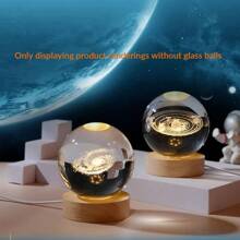 قاعدة خشبية مضيئة ب- 6 مصابيح LED بأحجام 2.36 بوصة / 3.14 بوصة / 3.93 بوصة بضوء دافئ، قاعدة إضاءة DIY، وحامل عرض للأشكال المتحركة