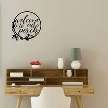 1pc Welcome To Our Porch Metallic Wall Sign - Black - View 3