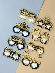 8 件 40 岁生日派对纸质眼镜装饰品成人节日派对装饰、圣诞节 - 黑色 - 查看 1