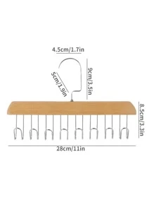 1/2/5入組創意多功能衣服圍巾帽子衣架-通用寬-1入組棕色衣架 - 棕色 - 查看 3