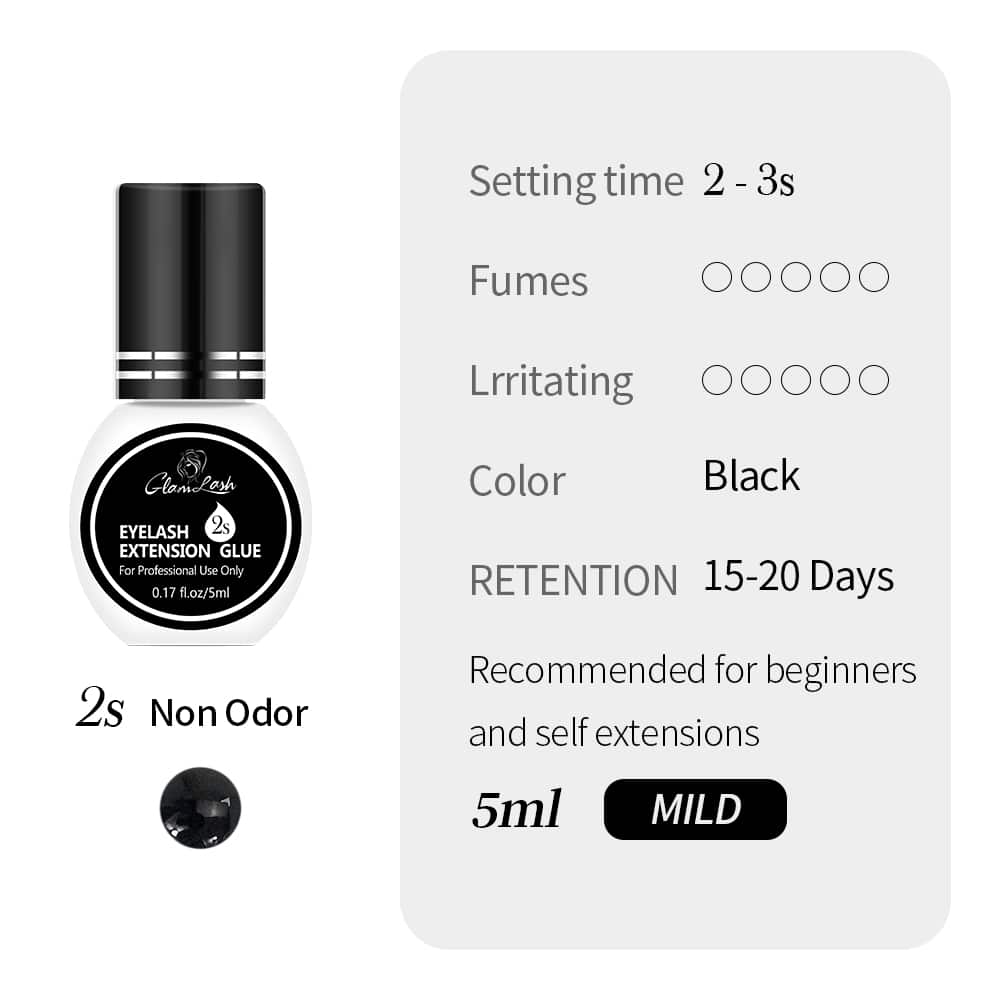 1 peça Adesivo para Extensão de Cílios de 5ml, 2-3 segundos, Kit de Adesivo Preto Individual para Cílios Postiços para Uso de Iniciantes, Cola para Cílios - Preto - Visão 1