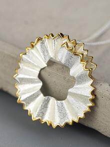 1pc Unique Pencil Shavings Pendant Necklace For Women s925 Sterling Silver Valentine's Day Glamorous Handmade Fine Ladies Jewelry Gift For Girls - Silver - View 4