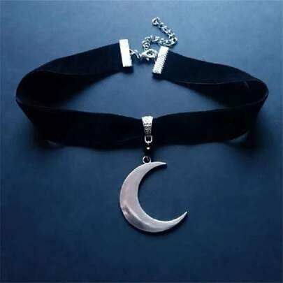 Fashion Silver Color Crescent Moon Pendant Choker Necklace Charm Gothic Punk Jewelry Gifts