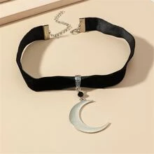 moda plata color luna creciente colgante Collar gargantilla accesorio gótico punk Bisutería regalos