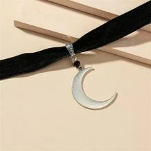 moda plata color luna creciente colgante Collar gargantilla accesorio gótico punk Bisutería regalos