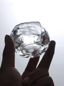 1 st förtjockad asymmetrisk värmebeständig glaskopp (första snön) för is och varma drycker - Transparent färg [kopp + fat] - Visa 6