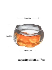 1 st förtjockad asymmetrisk värmebeständig glaskopp (första snön) för is och varma drycker - Transparent färg [kopp + fat] - Visa 9
