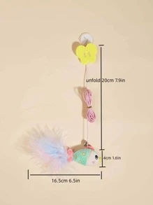1 Pièce Jouet Pour Chat Avec Plumes De Dinde Et Corde Élastique Pour Jeu Interactif Sur La Porte