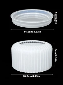 DIY Striped Cylindrical Candle Cup, Concrete Succulent Planter Mold, Round Jewelry Box With Lid, Resin Drip Glue Mold, Scented Candle Silicone Mold