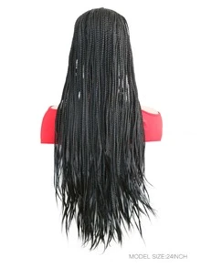 13 X 6 Lace Front Braided Synthetic Wig - Black - View 5