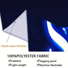 1 tấm thảm huỳnh quang, cờ cho phòng, trang trí phòng, thảm, trang trí tường, nghệ thuật tường, đồ dùng trong phòng, cờ cho phòng, trang trí nhà cửa, thảm treo tường - Màu xanh lam - Xem 5