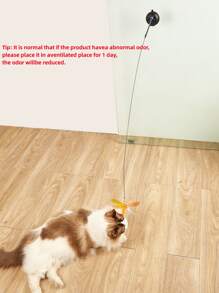 1pc Cat Teasing Stick With Suction Cup, Cat Toy, Pet Toy - Multicolor - View 11