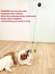 1pc Butterfly Decor Suction Cup Cat Teaser Toy - Multicolor - View 7