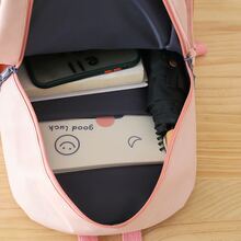 Exquis Polyvalent Pratique Étudiant Sac À Dos Cinq Set Sac À Dos Pour École , Multifonctionnel Sac D'école - Rose bonbon - Voir 7