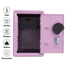 1-teilige Spardose, Münzaufbewahrungsbox Aus Metall, Mini-geldkassette Mit Schlüssel Und Passwortschloss, Büro-organizer Mit Ausziehbarer Schublade, Geeignet Für Kinder, Tolles Geschenk - Pink - Übersicht 9