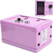 1-teilige Spardose, Münzaufbewahrungsbox Aus Metall, Mini-geldkassette Mit Schlüssel Und Passwortschloss, Büro-organizer Mit Ausziehbarer Schublade, Geeignet Für Kinder, Tolles Geschenk - Pink - Übersicht 7