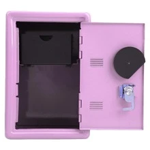 1-teilige Spardose, Münzaufbewahrungsbox Aus Metall, Mini-geldkassette Mit Schlüssel Und Passwortschloss, Büro-organizer Mit Ausziehbarer Schublade, Geeignet Für Kinder, Tolles Geschenk - Pink - Übersicht 5