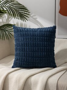 1pc Solid Color Comfortable Corduroy Pillow Case For Sofa