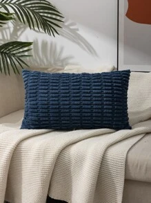 1pc Solid Color Comfortable Corduroy Pillow Case For Sofa