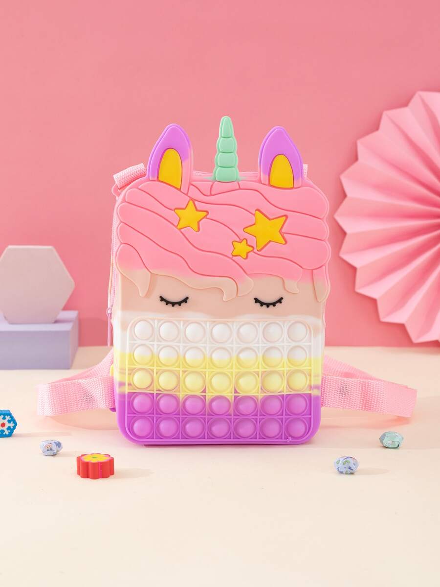 Mochila con diseño de unicornio de silicona para niños - Multicolor - Ver 1