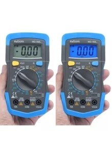 Multímetro Digital Portátil Profissional Corrente Ac + Dc Tensão 200M~600V Bateria 9V Teste Bipe - Amarelo - Visão 3