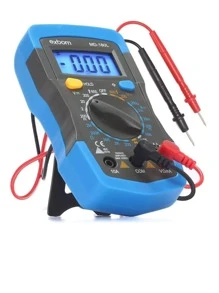 Multímetro Digital Portátil Profissional Corrente Ac + Dc Tensão 200M~600V Bateria 9V Teste Bipe - Amarelo - Visão 2