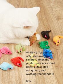 5 pièces Jouets interactifs pour chat et souris, de couleurs aléatoires, auto-activés et de petite taille