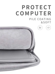 Canvas Artisan Combination Suit Shockproof Laptop Sleeve Bag Waterproof Slim Laptop Case Compatible With Macbook Surface Book, Laptop Bags, Portable Laptop Sleeves - Grey - View 8