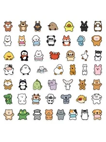 100 Miếng Phim hoạt hình dễ thương Thú vật Viết tháu Hình dán Đối với Trang trí Máy tính xách tay , Va li , Ghi ta , Mũ bảo hiểm , Ván trượt , Sổ tay , Nước Chai , Ốp lưng điện thoại , Món quà , Không thấm nước DIY Giấy dán - Nhiều màu - Xem 8