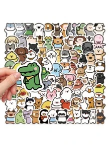 100 Miếng Phim hoạt hình dễ thương Thú vật Viết tháu Hình dán Đối với Trang trí Máy tính xách tay , Va li , Ghi ta , Mũ bảo hiểm , Ván trượt , Sổ tay , Nước Chai , Ốp lưng điện thoại , Món quà , Không thấm nước DIY Giấy dán - Nhiều màu - Xem 4