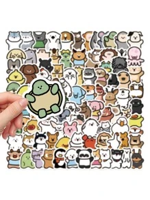 100 Miếng Phim hoạt hình dễ thương Thú vật Viết tháu Hình dán Đối với Trang trí Máy tính xách tay , Va li , Ghi ta , Mũ bảo hiểm , Ván trượt , Sổ tay , Nước Chai , Ốp lưng điện thoại , Món quà , Không thấm nước DIY Giấy dán - Nhiều màu - Xem 5