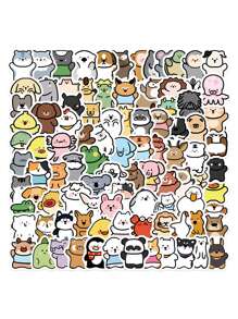 100 Miếng Phim hoạt hình dễ thương Thú vật Viết tháu Hình dán Đối với Trang trí Máy tính xách tay , Va li , Ghi ta , Mũ bảo hiểm , Ván trượt , Sổ tay , Nước Chai , Ốp lưng điện thoại , Món quà , Không thấm nước DIY Giấy dán - Nhiều màu - Xem 3