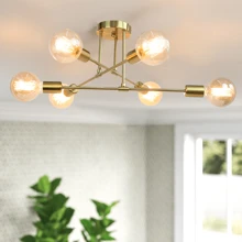 Nordic Style Ceiling Lamp, Creative LED Indoor Lighting Fixture, Iron Branched Pendant Light For Dining Room, Living Room, Study (Bulb Not Included)
