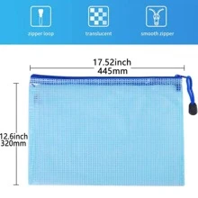 1 Peça Bolsa de Tela Impermeável Tamanho A3 de Grande Capacidade para Estudante de Arte, Adequada para Jogos de Mesa, Suprimentos de Escritório e Sala de Aula, Volta às Aulas, Material Escolar - Branco - Visão 6