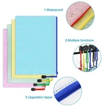 1 Peça Bolsa de Tela Impermeável Tamanho A3 de Grande Capacidade para Estudante de Arte, Adequada para Jogos de Mesa, Suprimentos de Escritório e Sala de Aula, Volta às Aulas, Material Escolar - Branco - Visão 4