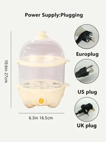 家用煮蛋器和2塊百潔布和木鏟和蛋黃分離器和量杯和不銹鋼盆 - 白色 - 查看 6